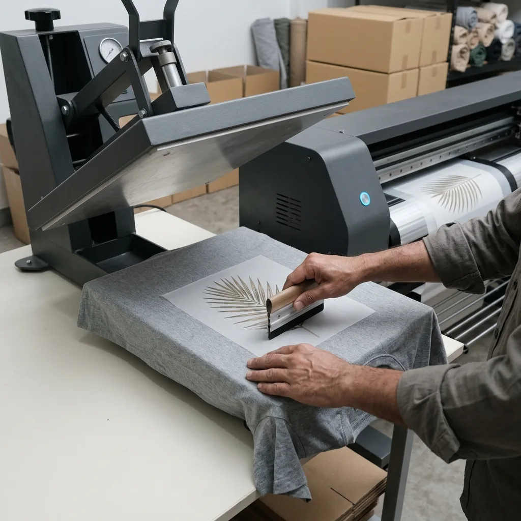 DTF apparel production close-up