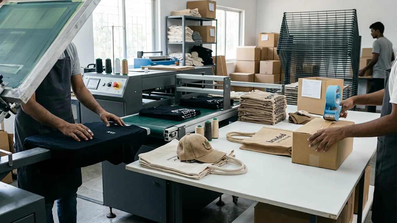 Order → production → packaging → dispatch workflow