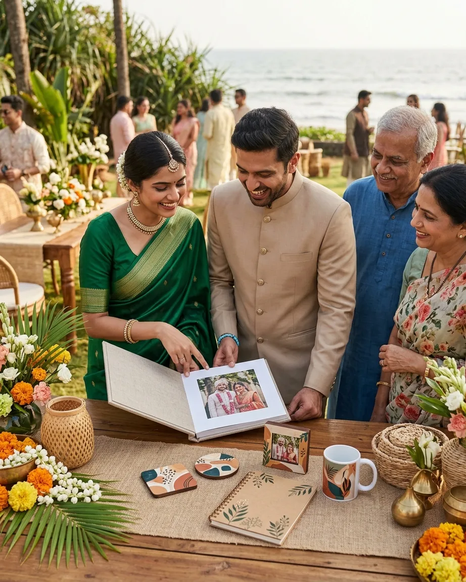 Personalized gifting set on table
