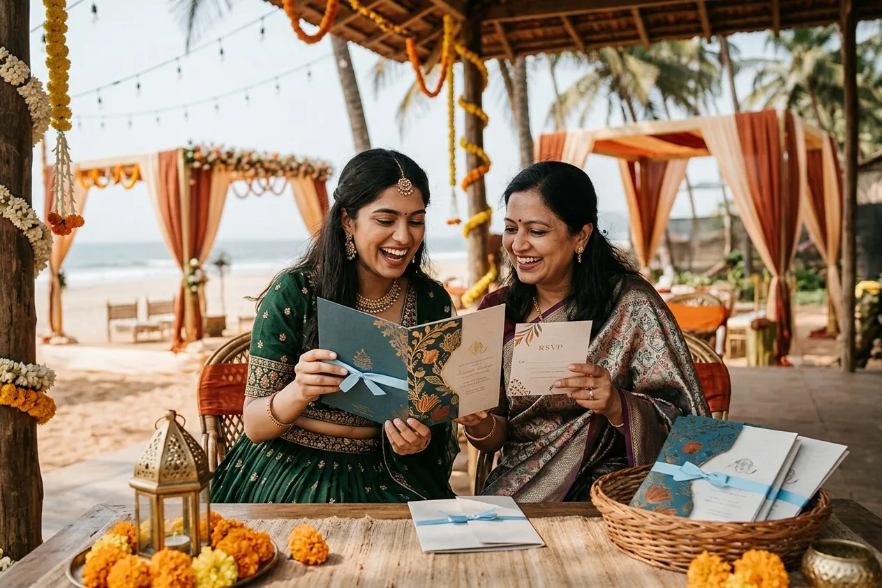 Wedding kits and album in a Goa venue